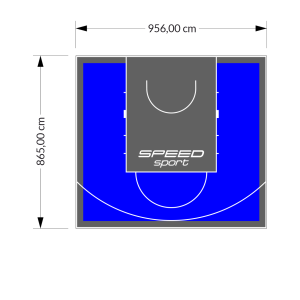 83M2/865X956CM NIEBIESKO-GRAFITOWE BOISKO DO KOSZYKÓWKI SPEEDSPORT HEXA POWER PRO