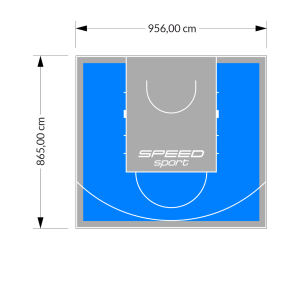 83M2/865X956CM BŁĘKITNO-SZARE BOISKO DO KOSZYKÓWKI SPEEDSPORT HEXA POWER PRO