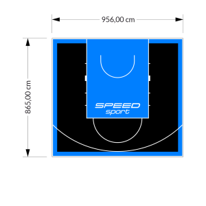 83M2/865X956CM CZARNO-BŁĘKITNE BOISKO DO KOSZYKÓWKI SPEEDSPORT HEXA POWER PRO
