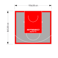 83M2/865X956CM SZARO-CZERWONE BOISKO DO KOSZYKÓWKI SPEEDSPORT HEXA POWER PRO