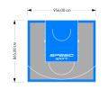 83M2/865X956CM SZARO-BŁĘKITNE BOISKO DO KOSZYKÓWKI SPEEDSPORT HEXA POWER PRO