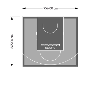 83M2/865X956CM SZARO-GRAFITOWE BOISKO DO KOSZYKÓWKI SPEEDSPORT HEXA POWER PRO