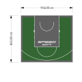 83M2/865X956CM ZIELONO-GRAFITOWE BOISKO DO KOSZYKÓWKI SPEEDSPORT HEXA POWER PRO