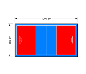 88M2/1291X683CM CZERWONO-BŁĘKITNE BOISKO DO SIATKÓWKI SPEEDSPORT HEXA POWER PRO