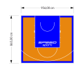 83M2/865X956CM POMARAŃCZOWO-NIEBIESKIE BOISKO DO KOSZYKÓWKI SPEEDSPORT HEXA POWER PRO