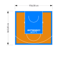 83M2/865X956CM POMARAŃCZOWO-BŁĘKITNE BOISKO DO KOSZYKÓWKI SPEEDSPORT HEXA POWER PRO