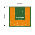 83M2/865X956CM POMARAŃCZOWO-ZIELONE BOISKO DO KOSZYKÓWKI SPEEDSPORT HEXA POWER PRO