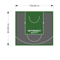 83M2/865X956CM GRAFITOWO-ZIELONE BOISKO DO KOSZYKÓWKI SPEEDSPORT HEXA POWER PRO