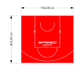 83M2/865X956CM CZERWONE BOISKO DO KOSZYKÓWKI SPEEDSPORT HEXA POWER PRO