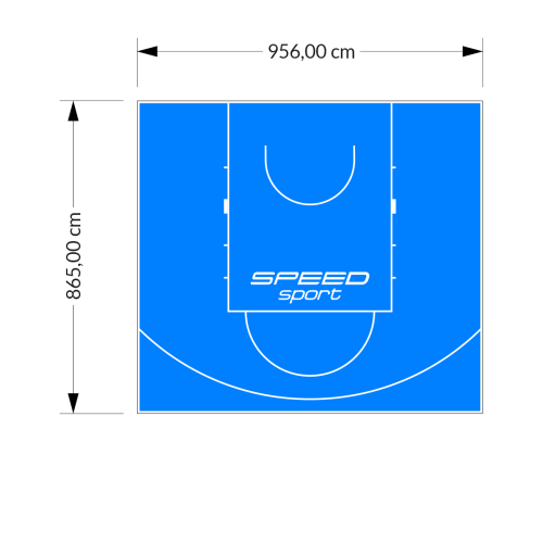 83M2/865X956CM BŁĘKITNE BOISKO DO KOSZYKÓWKI SPEEDSPORT HEXA POWER PRO