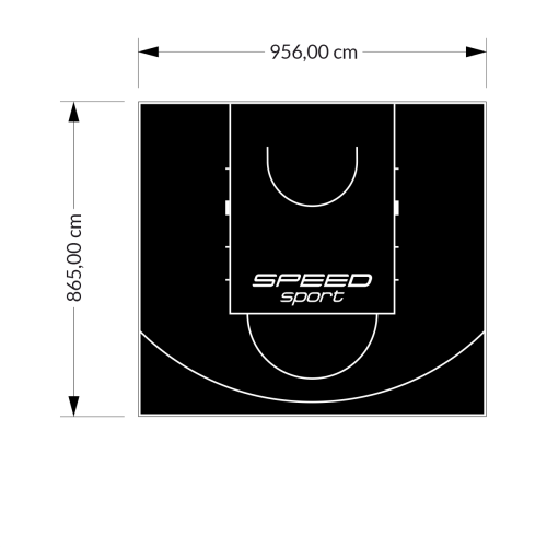 83M2/865X956CM CZARNE BOISKO DO KOSZYKÓWKI SPEEDSPORT HEXA POWER PRO