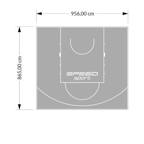 83M2/865X956CM SZARE BOISKO DO KOSZYKÓWKI SPEEDSPORT HEXA POWER PRO