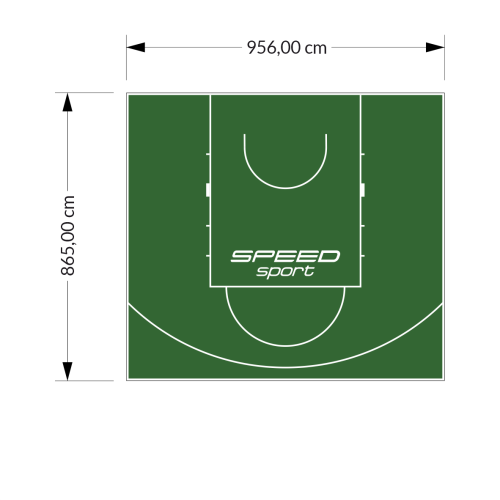 83M2/865X956CM ZIELONE BOISKO DO KOSZYKÓWKI SPEEDSPORT HEXA POWER PRO