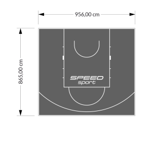 83M2/865X956CM GRAFITOWE BOISKO DO KOSZYKÓWKI SPEEDSPORT HEXA POWER PRO