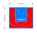85M2/865X987CM CZERWONO-BŁĘKITNE BOISKO DO KOSZYKÓWKI SPEEDSPORT HEXA POWER PRO