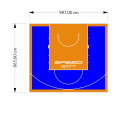 85M2/865X987CM NIEBIESKO-POMARAŃCZOWE BOISKO DO KOSZYKÓWKI SPEEDSPORT HEXA POWER PRO
