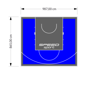 85M2/865X987CM NIEBIESKO-GRAFITOWE BOISKO DO KOSZYKÓWKI SPEEDSPORT HEXA POWER PRO