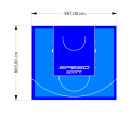 85M2/865X987CM BŁĘKITNO-NIEBIESKIE BOISKO DO KOSZYKÓWKI SPEEDSPORT HEXA POWER PRO