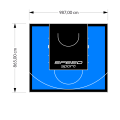 85M2/865X987CM BŁĘKITNO-CZARNE BOISKO DO KOSZYKÓWKI SPEEDSPORT HEXA POWER PRO