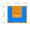 85M2/865X987CM BŁĘKITNO-POMARAŃCZOWE BOISKO DO KOSZYKÓWKI SPEEDSPORT HEXA POWER PRO