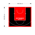 85M2/865X987CM CZARNO-CZERWONE BOISKO DO KOSZYKÓWKI SPEEDSPORT HEXA POWER PRO