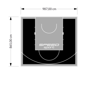 85M2/865X987CM CZARNO-SZARE BOISKO DO KOSZYKÓWKI SPEEDSPORT HEXA POWER PRO