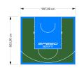 85M2/865X987CM ZIELONO-BŁĘKITNE BOISKO DO KOSZYKÓWKI SPEEDSPORT HEXA POWER PRO