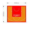 85M2/865X987CM POMARAŃCZOWO-CZERWONE BOISKO DO KOSZYKÓWKI SPEEDSPORT HEXA POWER PRO