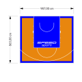 85M2/865X987CM POMARAŃCZOWO-NIEBIESKIE BOISKO DO KOSZYKÓWKI SPEEDSPORT HEXA POWER PRO