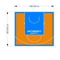 85M2/865X987CM POMARAŃCZOWO-BŁĘKITNE BOISKO DO KOSZYKÓWKI SPEEDSPORT HEXA POWER PRO