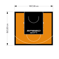 85M2/865X987CM POMARAŃCZOWO-CZARNE BOISKO DO KOSZYKÓWKI SPEEDSPORT HEXA POWER PRO