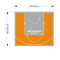 85M2/865X987CM POMARAŃCZOWO-SZARE BOISKO DO KOSZYKÓWKI SPEEDSPORT HEXA POWER PRO