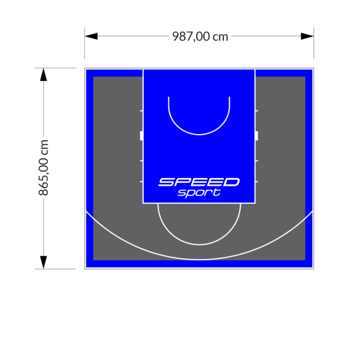 85M2/865X987CM GRAFITOWO-NIEBIESKIE BOISKO DO KOSZYKÓWKI SPEEDSPORT HEXA POWER PRO