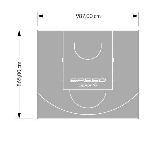 85M2/865X987CM SZARE BOISKO DO KOSZYKÓWKI SPEEDSPORT HEXA POWER PRO