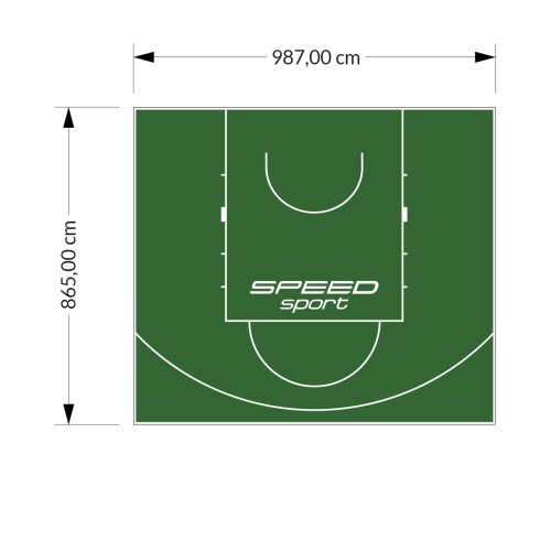 85M2/865X987CM ZIELONE BOISKO DO KOSZYKÓWKI SPEEDSPORT HEXA POWER PRO