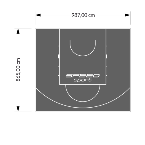 85M2/865X987CM GRAFITOWE BOISKO DO KOSZYKÓWKI SPEEDSPORT HEXA POWER PRO