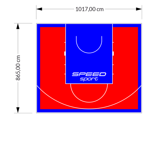88M2/865X1017CM CZERWONO-NIEBIESKIE BOISKO DO KOSZYKÓWKI SPEEDSPORT HEXA POWER PRO