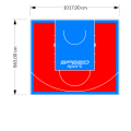88M2/865X1017CM CZERWONO-BŁĘKITNE BOISKO DO KOSZYKÓWKI SPEEDSPORT HEXA POWER PRO