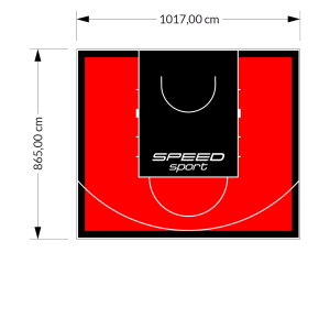88M2/865X1017CM CZERWONO-CZARNE BOISKO DO KOSZYKÓWKI SPEEDSPORT HEXA POWER PRO
