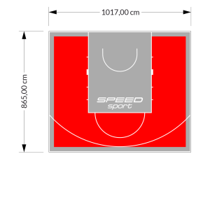 88M2/865X1017CM CZERWONO-SZARE BOISKO DO KOSZYKÓWKI SPEEDSPORT HEXA POWER PRO