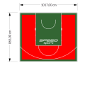 88M2/865X1017CM CZERWONO-ZIELONE BOISKO DO KOSZYKÓWKI SPEEDSPORT HEXA POWER PRO