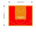 88M2/865X1017CM CZERWONO-POMARAŃCZOWE BOISKO DO KOSZYKÓWKI SPEEDSPORT HEXA POWER PRO
