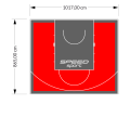 88M2/865X1017CM CZERWONO-GRAFITOWE BOISKO DO KOSZYKÓWKI SPEEDSPORT HEXA POWER PRO