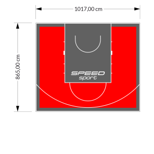 88M2/865X1017CM CZERWONO-GRAFITOWE BOISKO DO KOSZYKÓWKI SPEEDSPORT HEXA POWER PRO