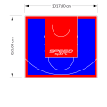 88M2/865X1017CM NIEBIESKO-CZERWONE BOISKO DO KOSZYKÓWKI SPEEDSPORT HEXA POWER PRO