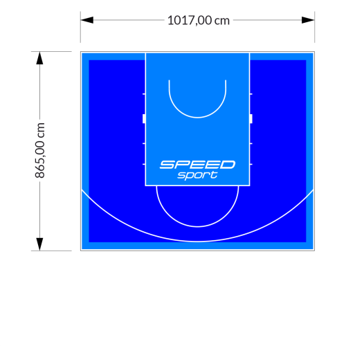 88M2/865X1017CM NIEBIESKO-BŁĘKITNE BOISKO DO KOSZYKÓWKI SPEEDSPORT HEXA POWER PRO