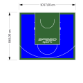 88M2/865X1017CM NIEBIESKO-ZIELONE BOISKO DO KOSZYKÓWKI SPEEDSPORT HEXA POWER PRO