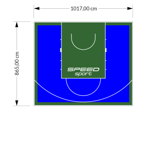 88M2/865X1017CM NIEBIESKO-ZIELONE BOISKO DO KOSZYKÓWKI SPEEDSPORT HEXA POWER PRO