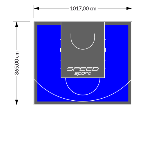 88M2/865X1017CM NIEBIESKO-GRAFITOWE BOISKO DO KOSZYKÓWKI SPEEDSPORT HEXA POWER PRO