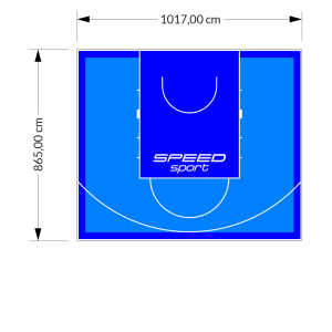 88M2/865X1017CM BŁĘKITNO-NIEBIESKIE BOISKO DO KOSZYKÓWKI SPEEDSPORT HEXA POWER PRO